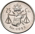 1950-1953 25 Centavos Silver Mexican Coin W527403