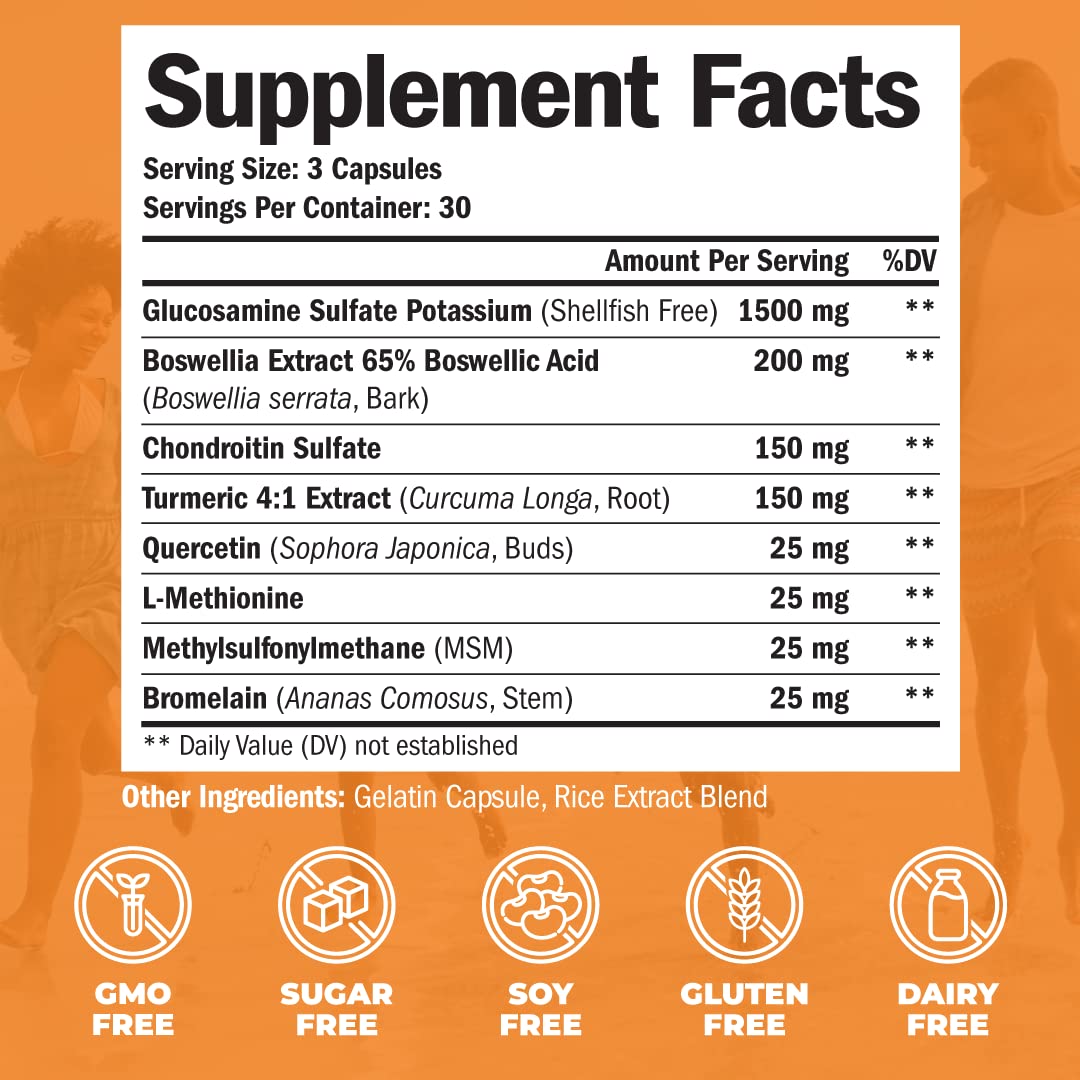 Glucosamine Chondroitin Turmeric MSM Men's Multivitamin Supplement Bundle I4983