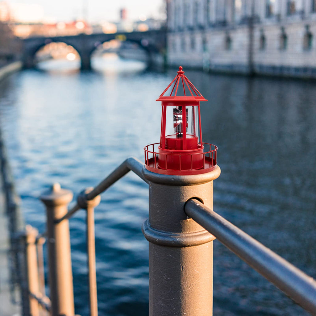 Solar Powered Lighthouse Iron Rotating Solar Light N8190