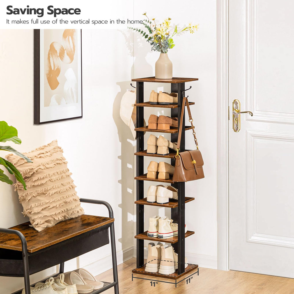 8 Tiers Vertical Wooden Shoe Rack L12483