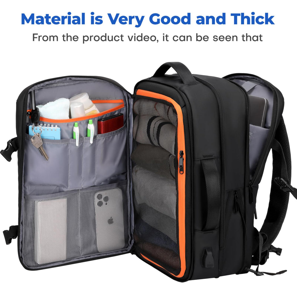 Carry On Travel Backpack Black T92036