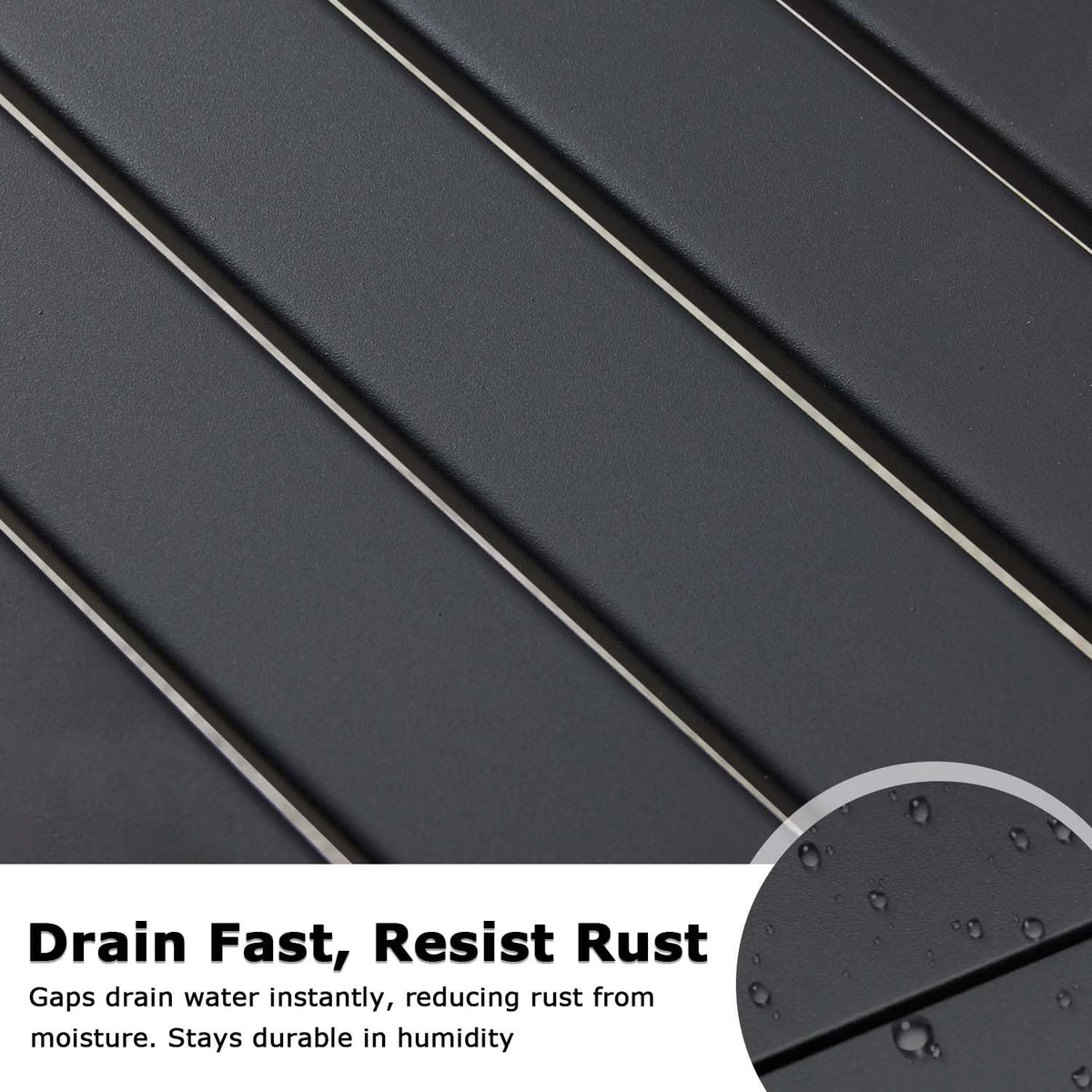 Black 46" Metal Outdoor Bench M7366