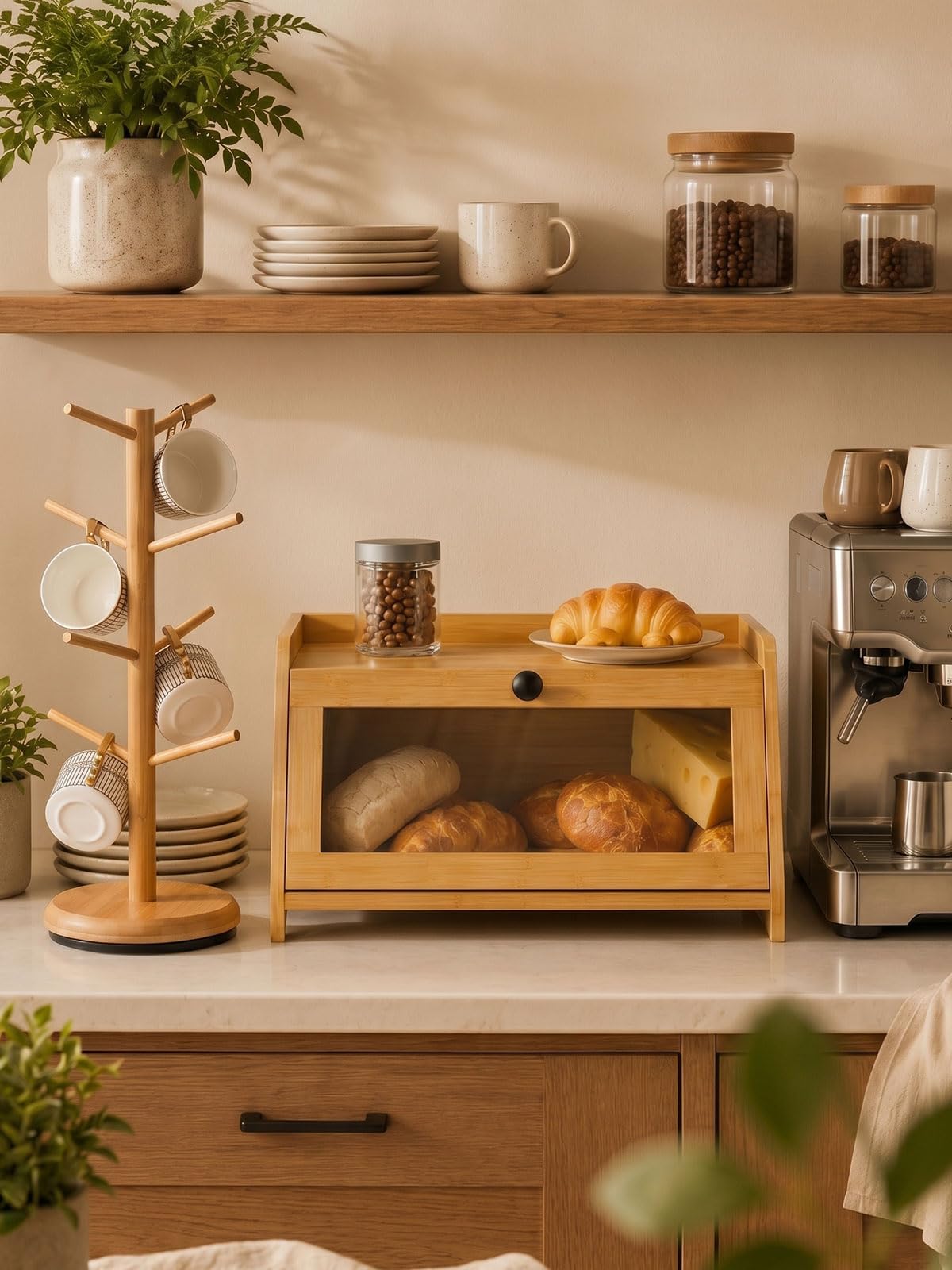 Bread Box with Top Shelf, 1 Tier A21488