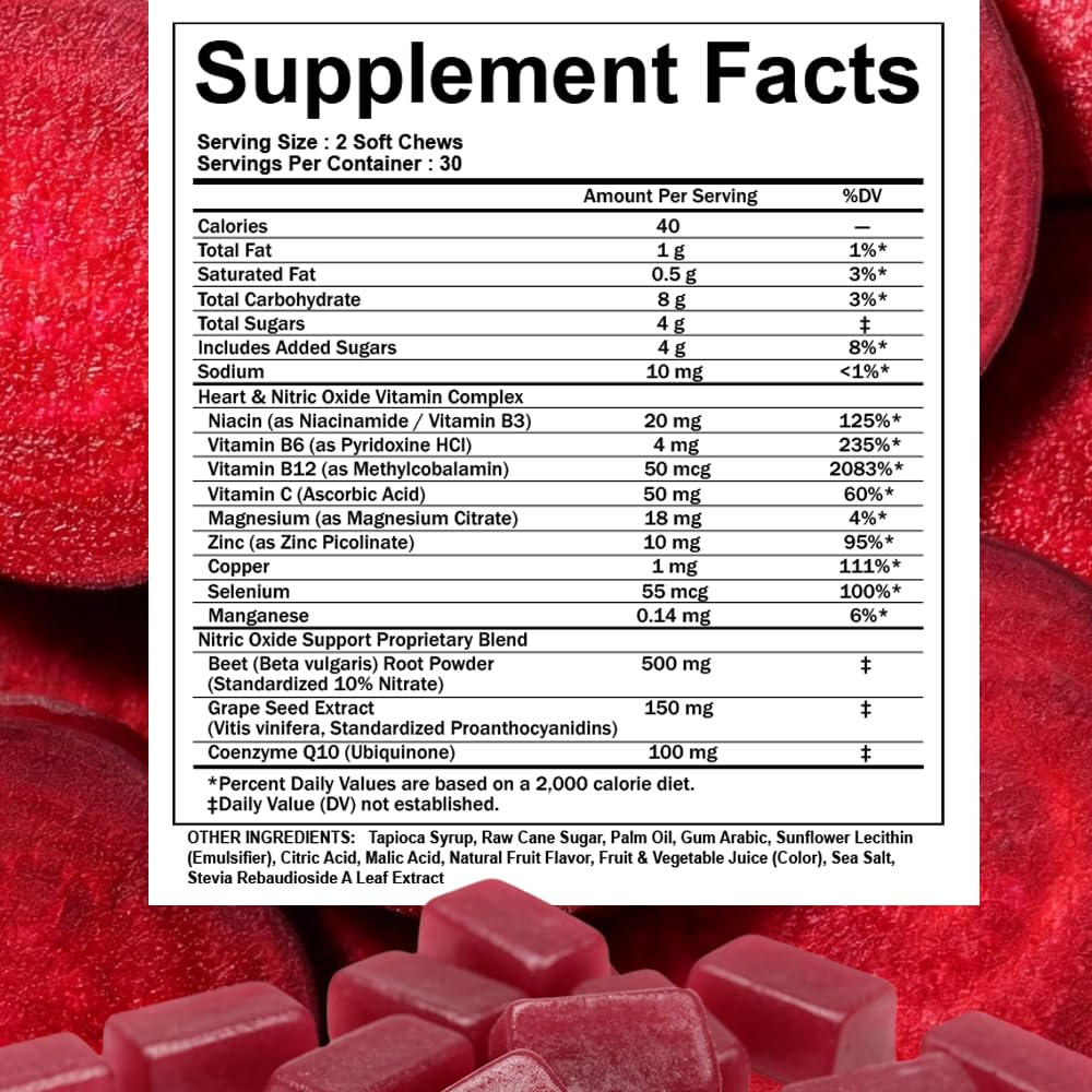 Beet Root Soft Chews 60 Count N86114