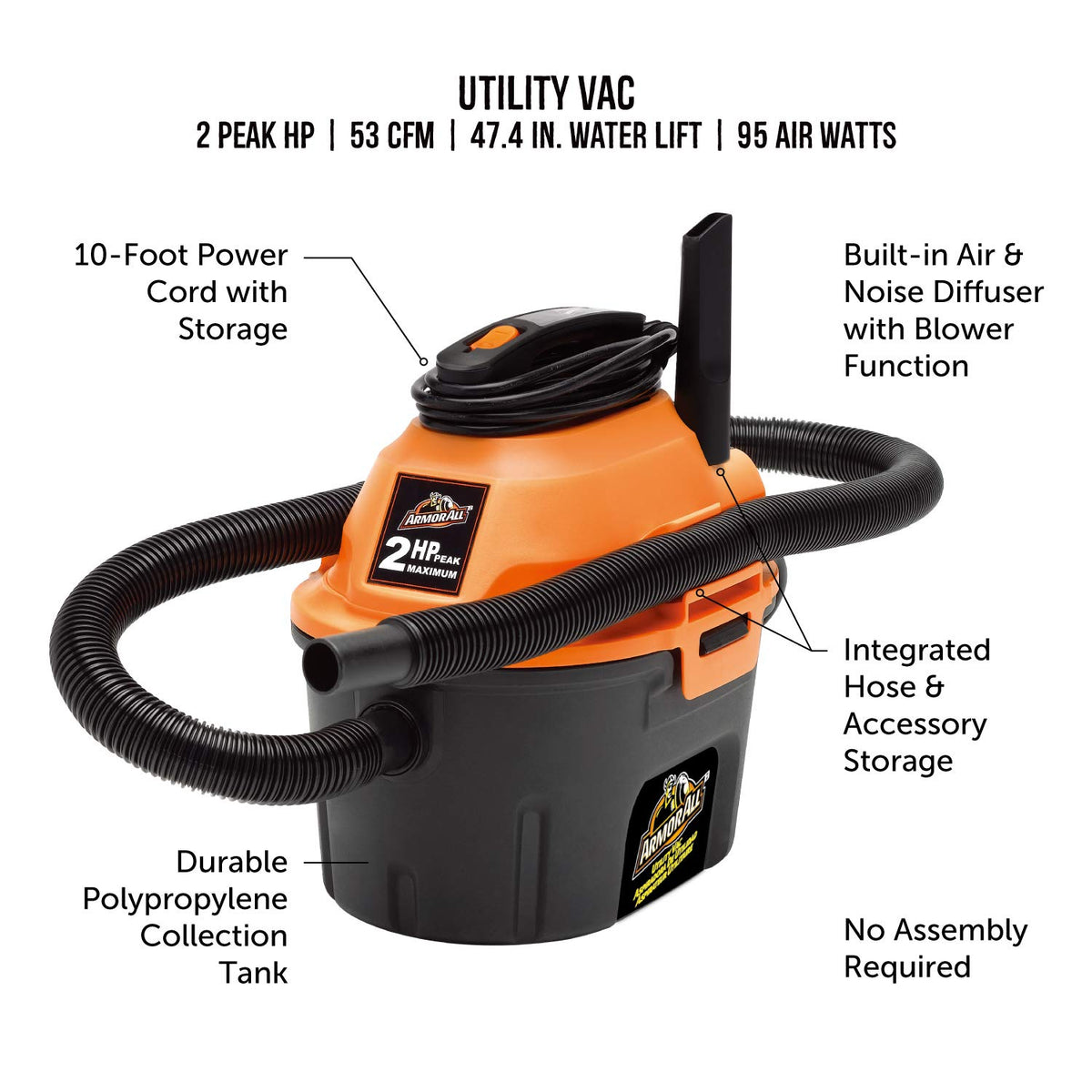 2.5 Gallon Wet/Dry Utility Shop Vacuum F847028