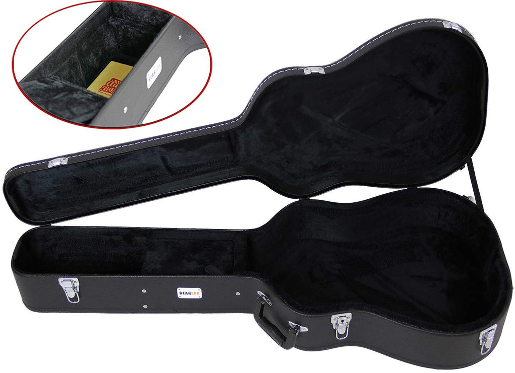 Black Acoustic Guitar Hardshell Case with Accessory Compartment F882154