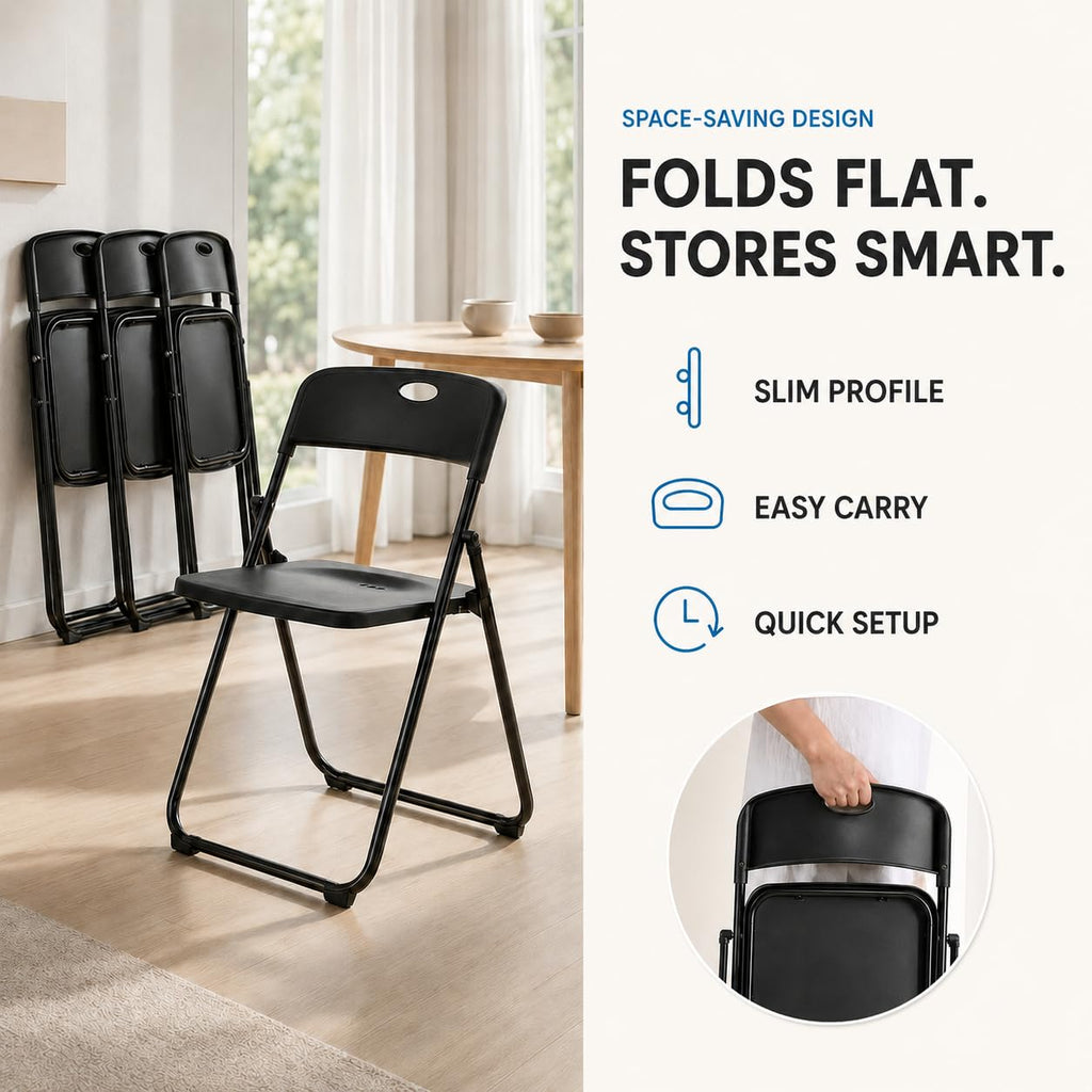 Black Plastic Folding Chairs E218451