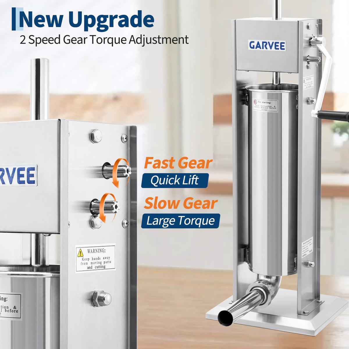 7 L 2-Speed Vertical Sausage Stuffer E6878