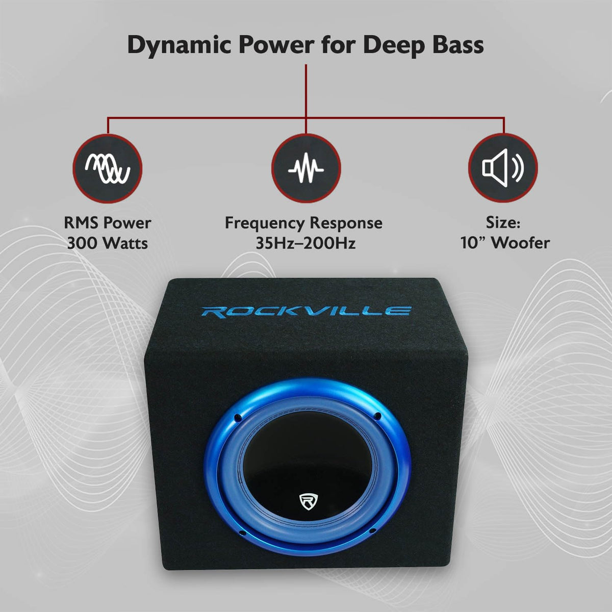 10" Active Powered Car Subwoofer with Enclosure W1633