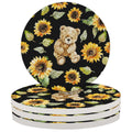 Round Absorbent Ceramic Coasters Set of 4 O197076