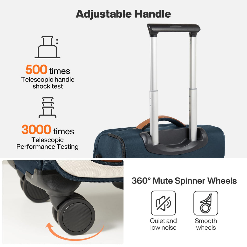 20 Inch Expandable Softside Carry On Luggage with Front Pocket B52993