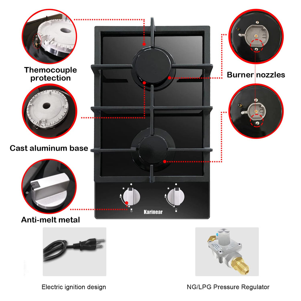 2 Burner Propane Gas Cooktop J358074
