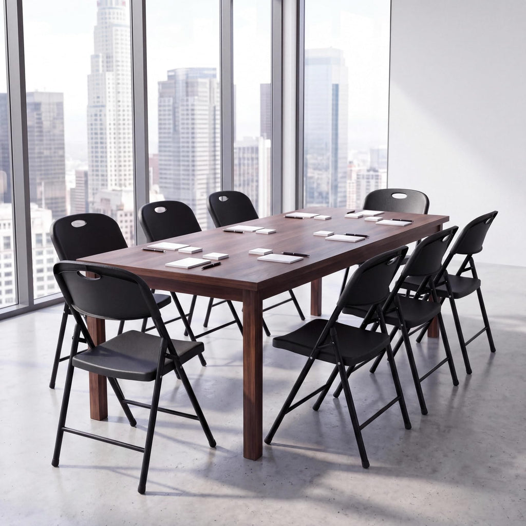 Black Plastic Folding Chairs 10 Pack A5119