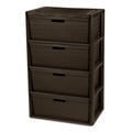 Brown 4 Drawer Plastic Storage Tower P760348