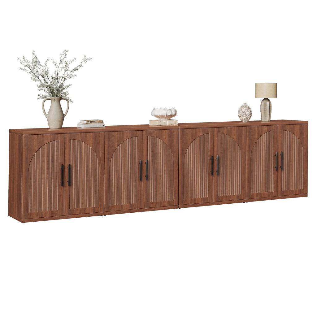 63" Fluted Walnut Credenza with Adjustable Shelf W382