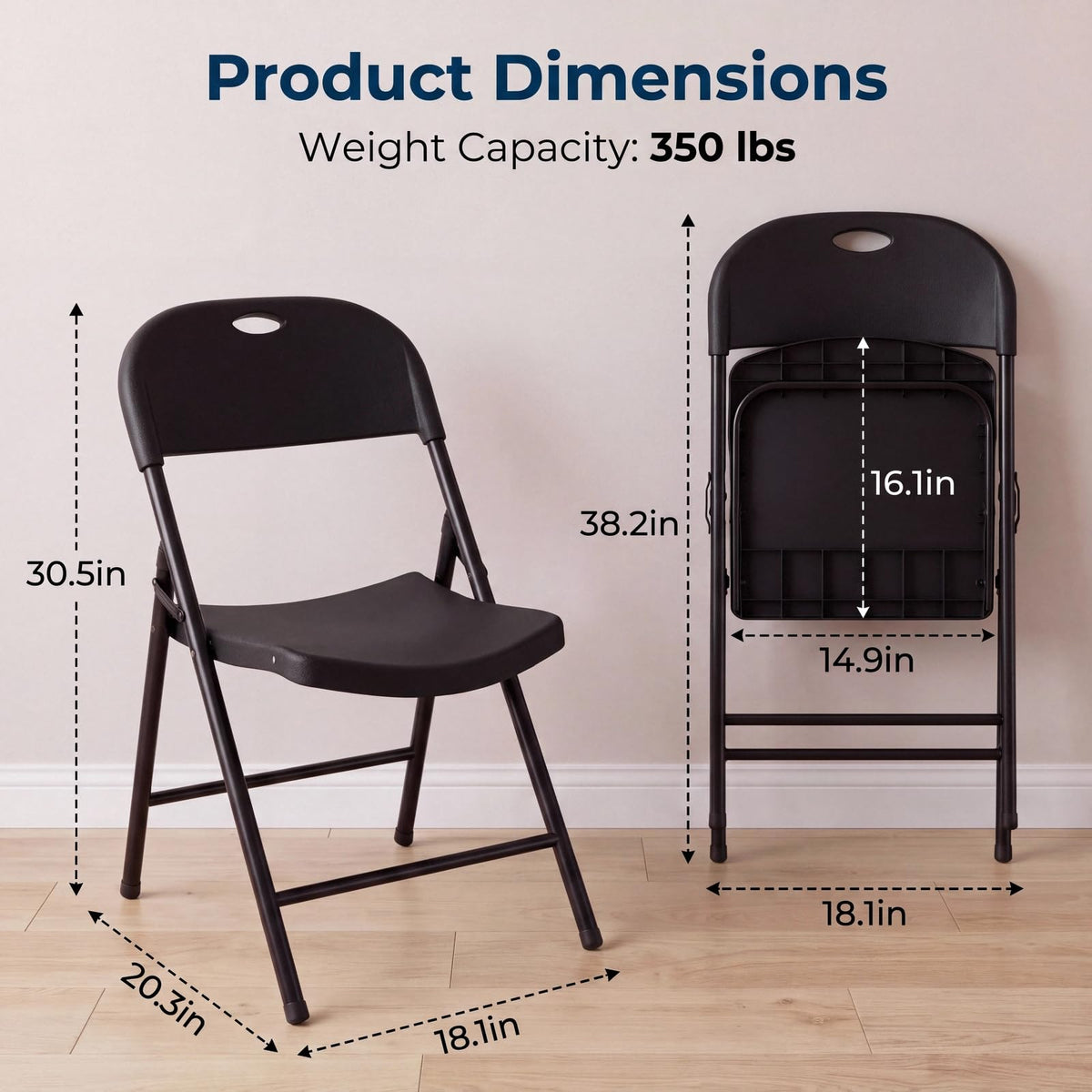 Black Plastic Folding Chairs 10 Pack A5119
