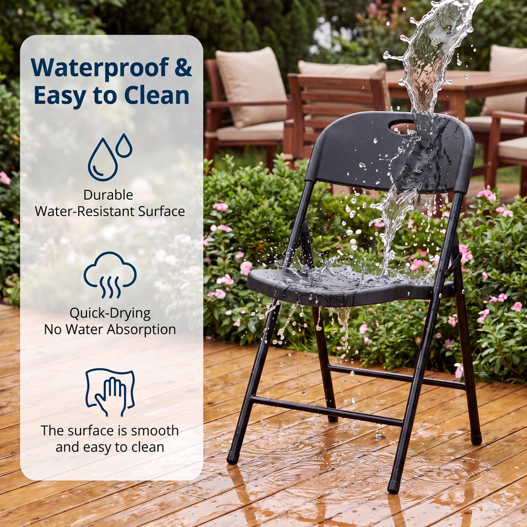 Black Plastic Folding Chairs 10 Pack A5119