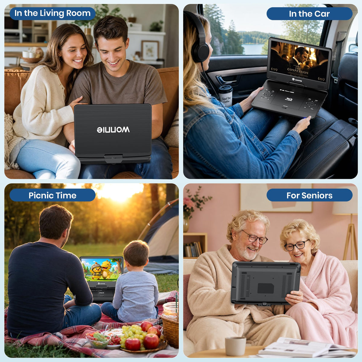 16.9" Portable Blu Ray Player with 14.1" 1080P Swivel Screen H85752