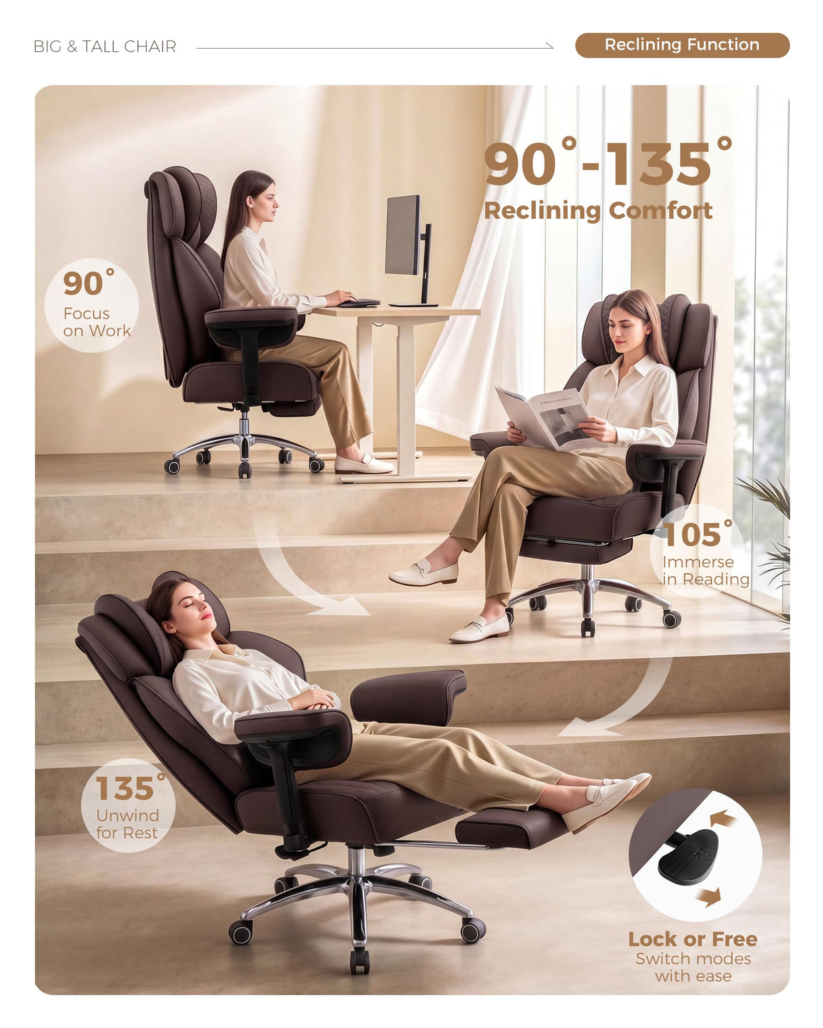 Big and Tall Ergonomic Office Chair Q9946