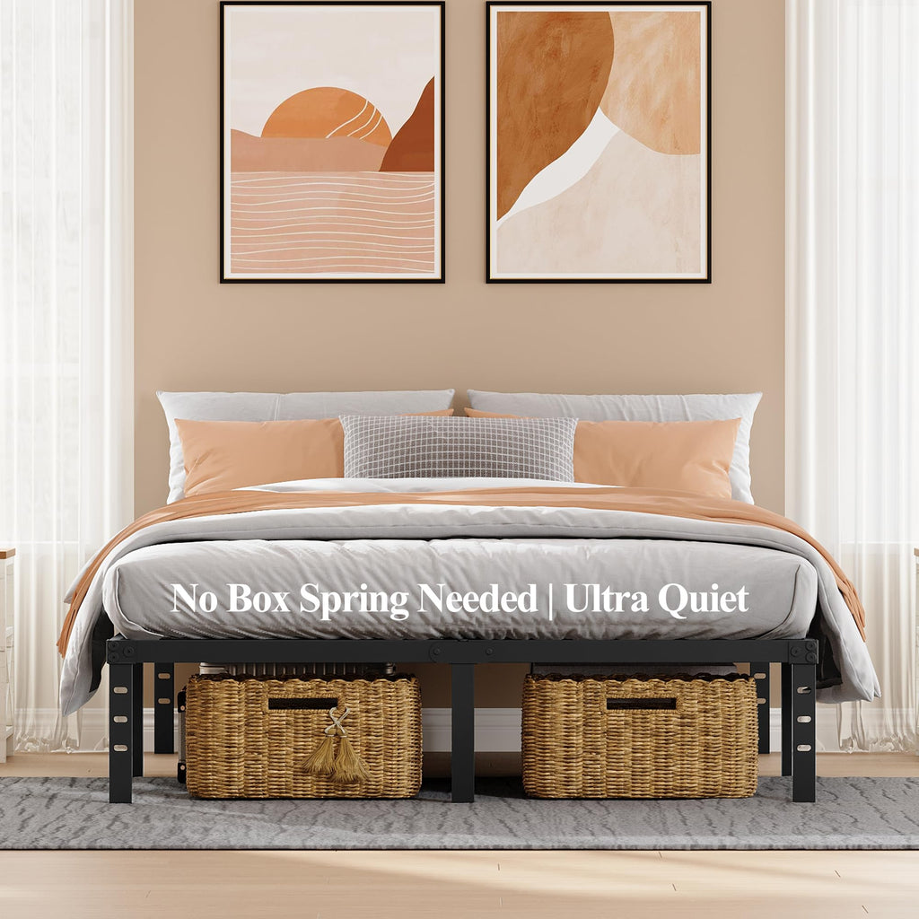 Queen Size 18" Black Metal Frame S7433