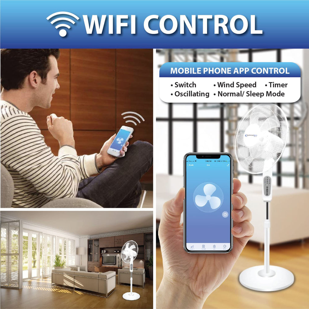 16” WIFI Enabled Oscillating Pedestal Fan C520
