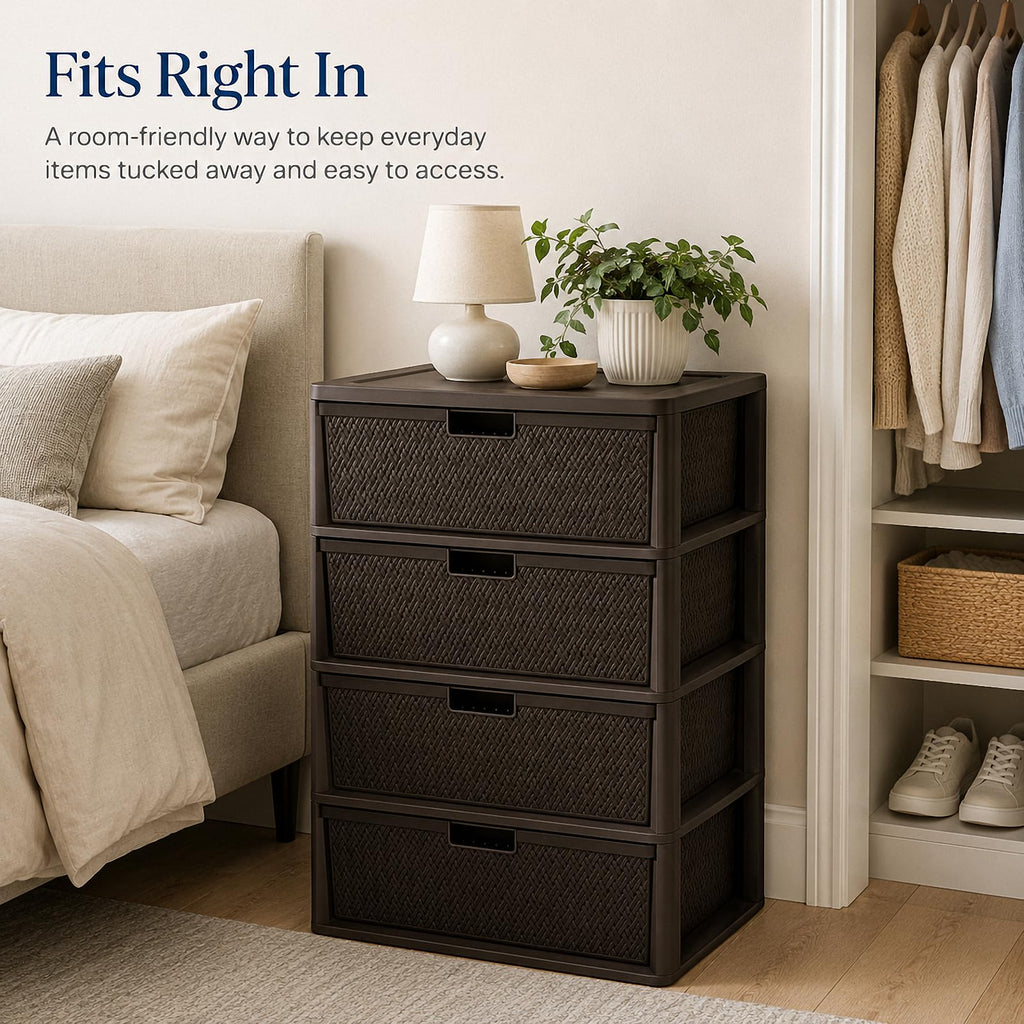 4 Drawer Tower with Removable Bins E580