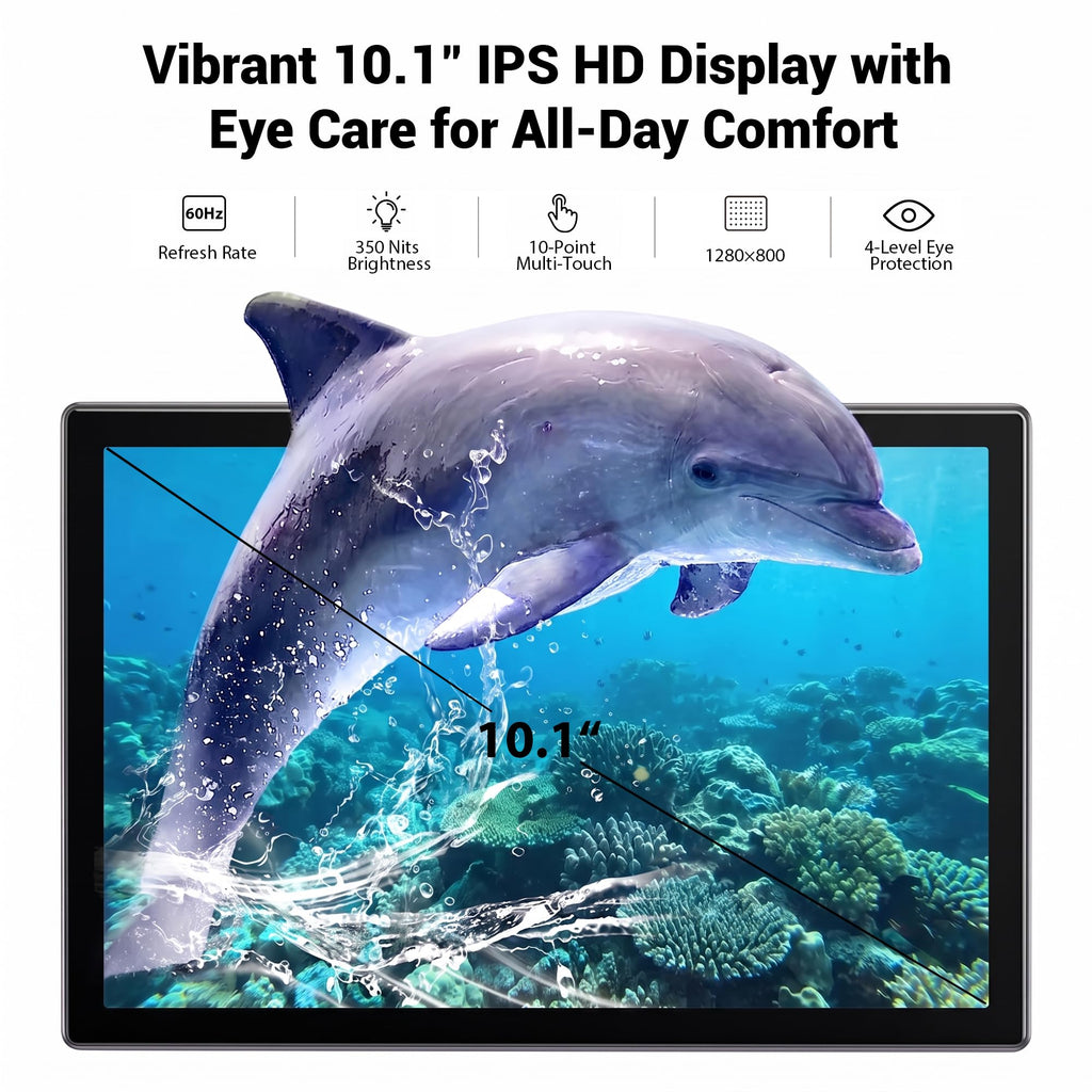 10.1" Android 16 Tablet with Keyboard, 30GB RAM 64GB ROM, Gray O6864