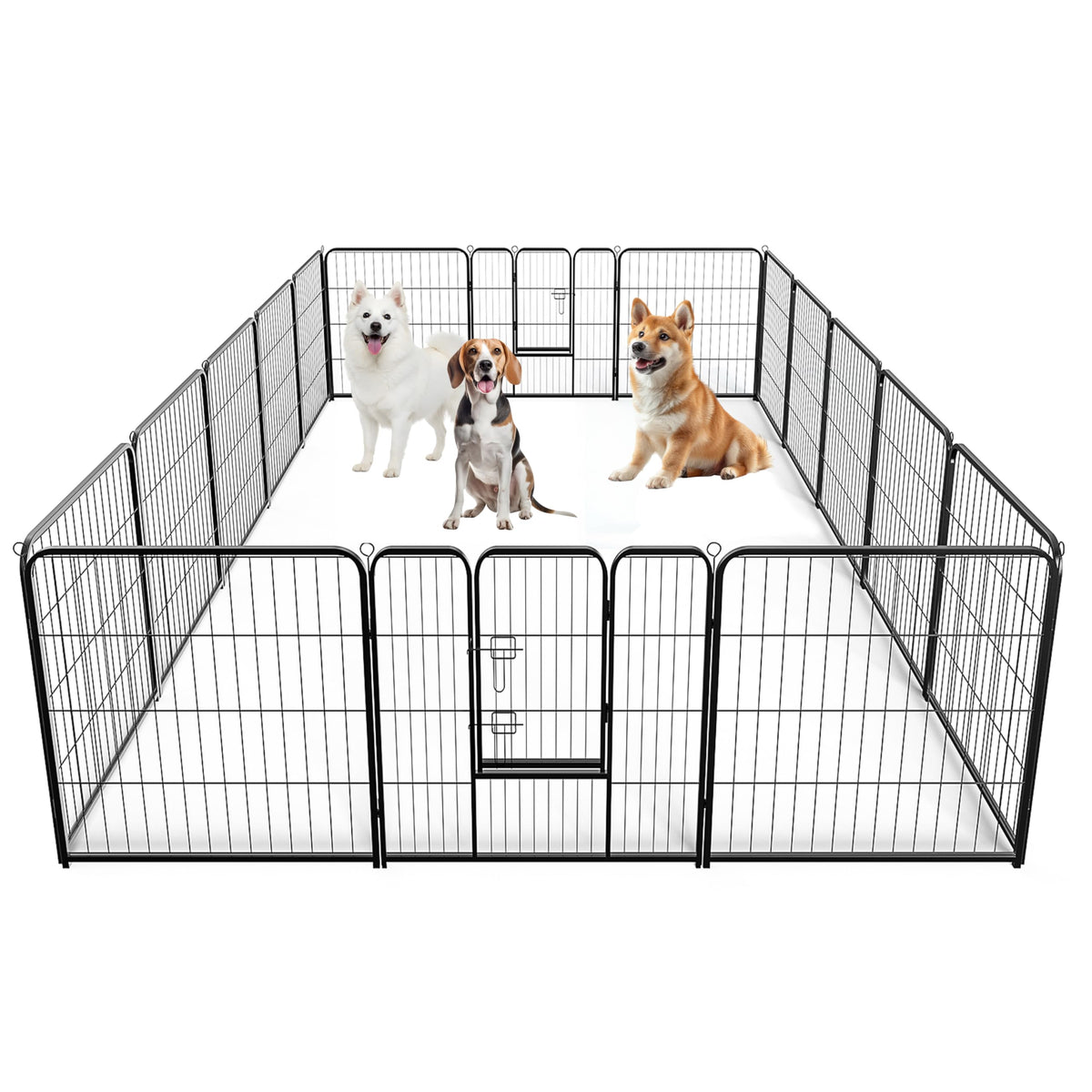 32 Inch 16 Panels Black Dog Playpen O43272