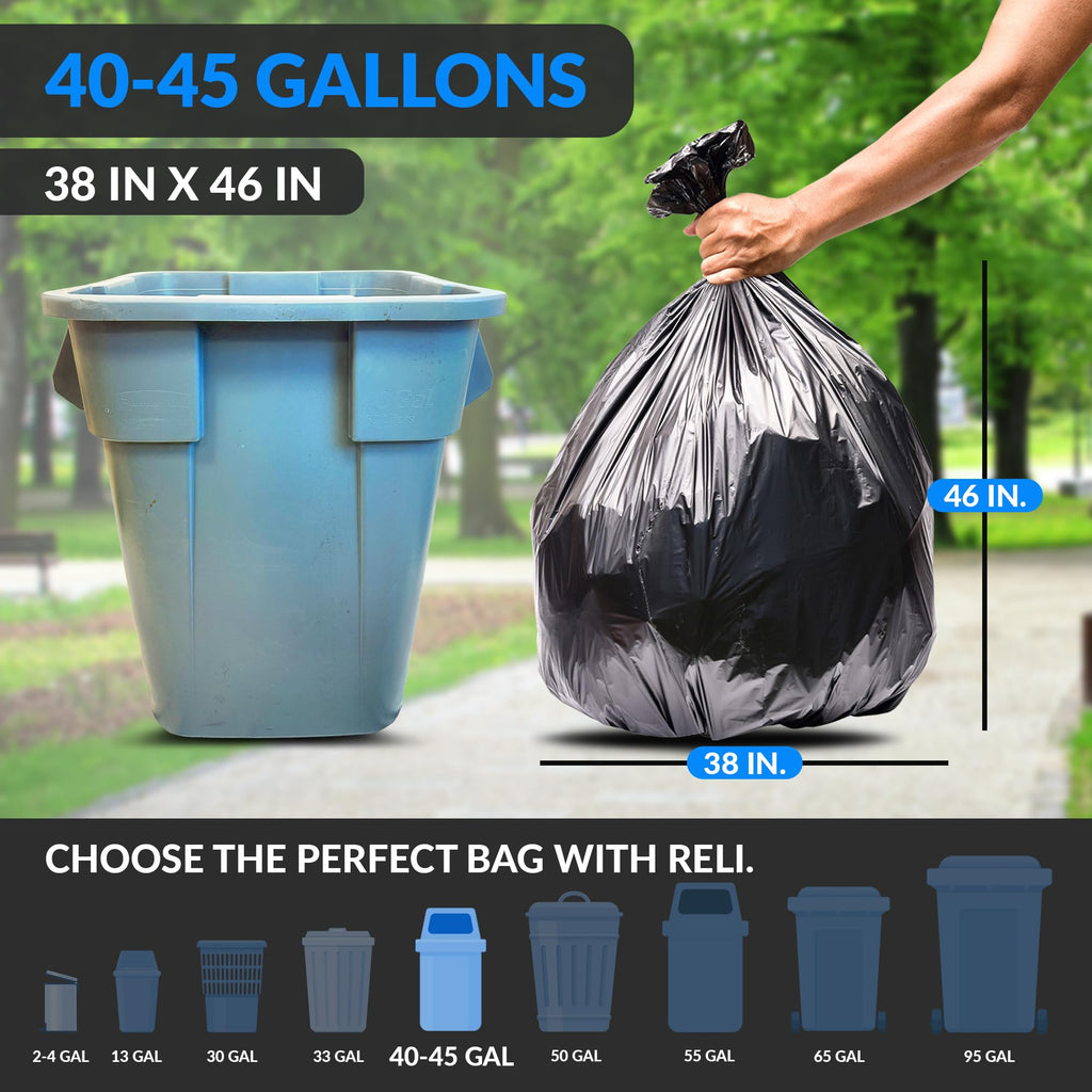 40 to 45 Gallon Heavy Duty Trash Bags G861673