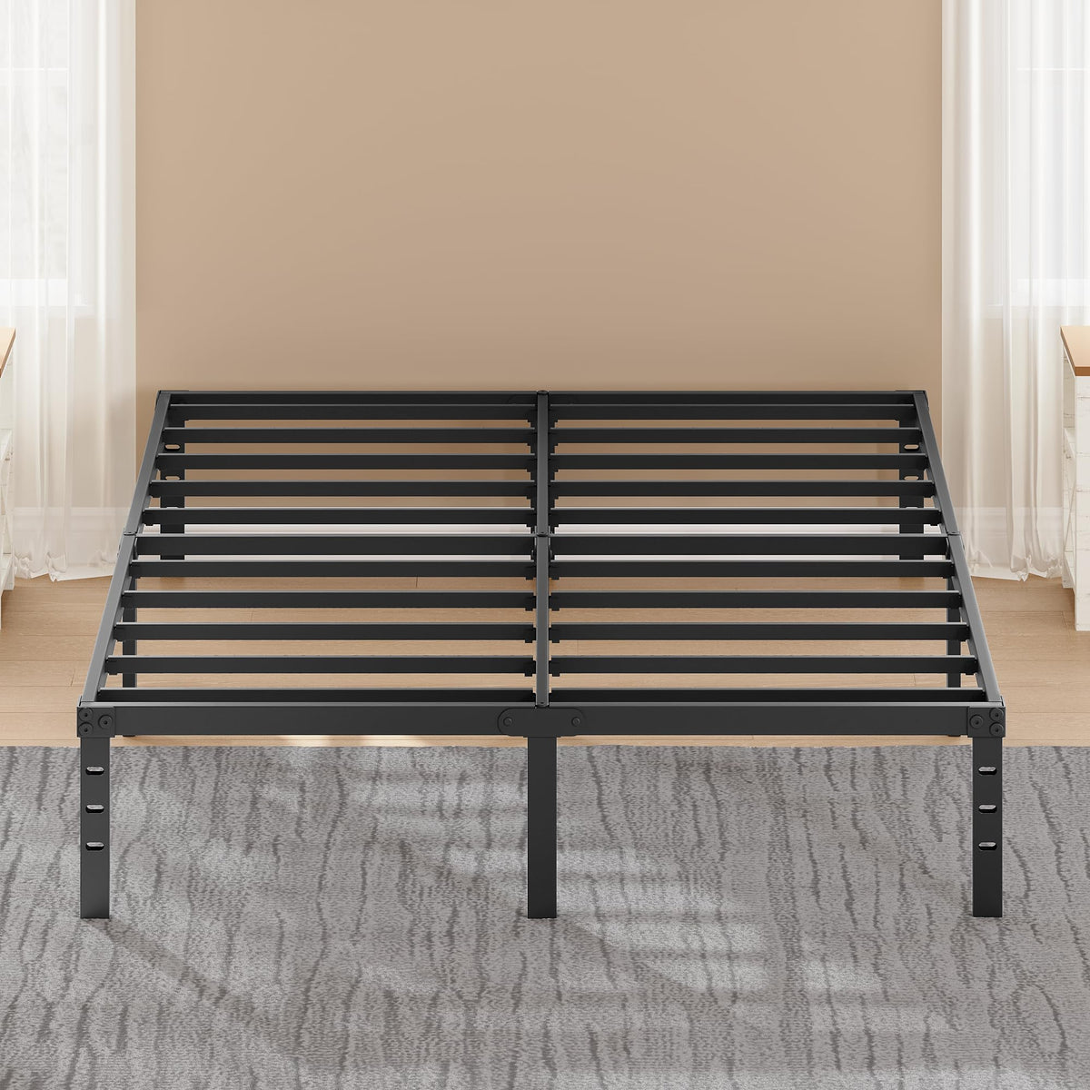 Queen Size 18" Black Metal Frame S7433