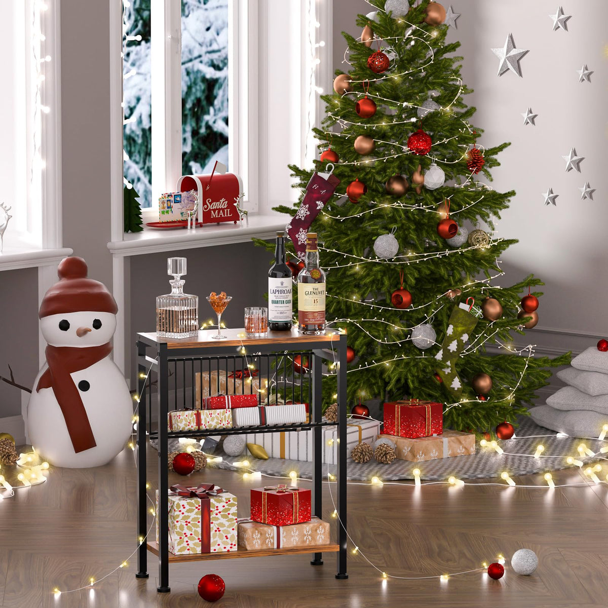 3-Tier Narrow Side Table Set of 2 B70180