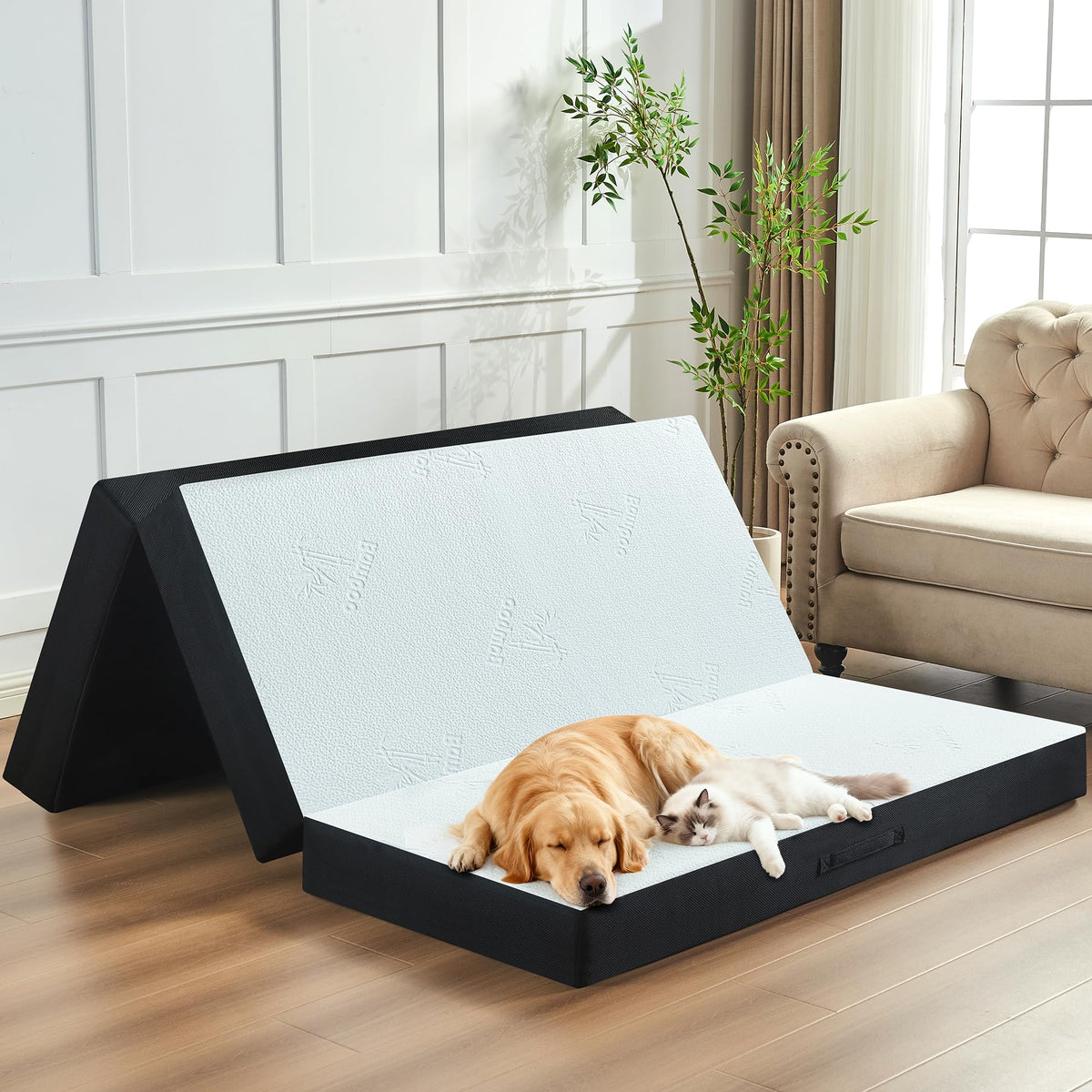 4 Inch Full Size Foldable Memory Foam Trifold Mattress L8577