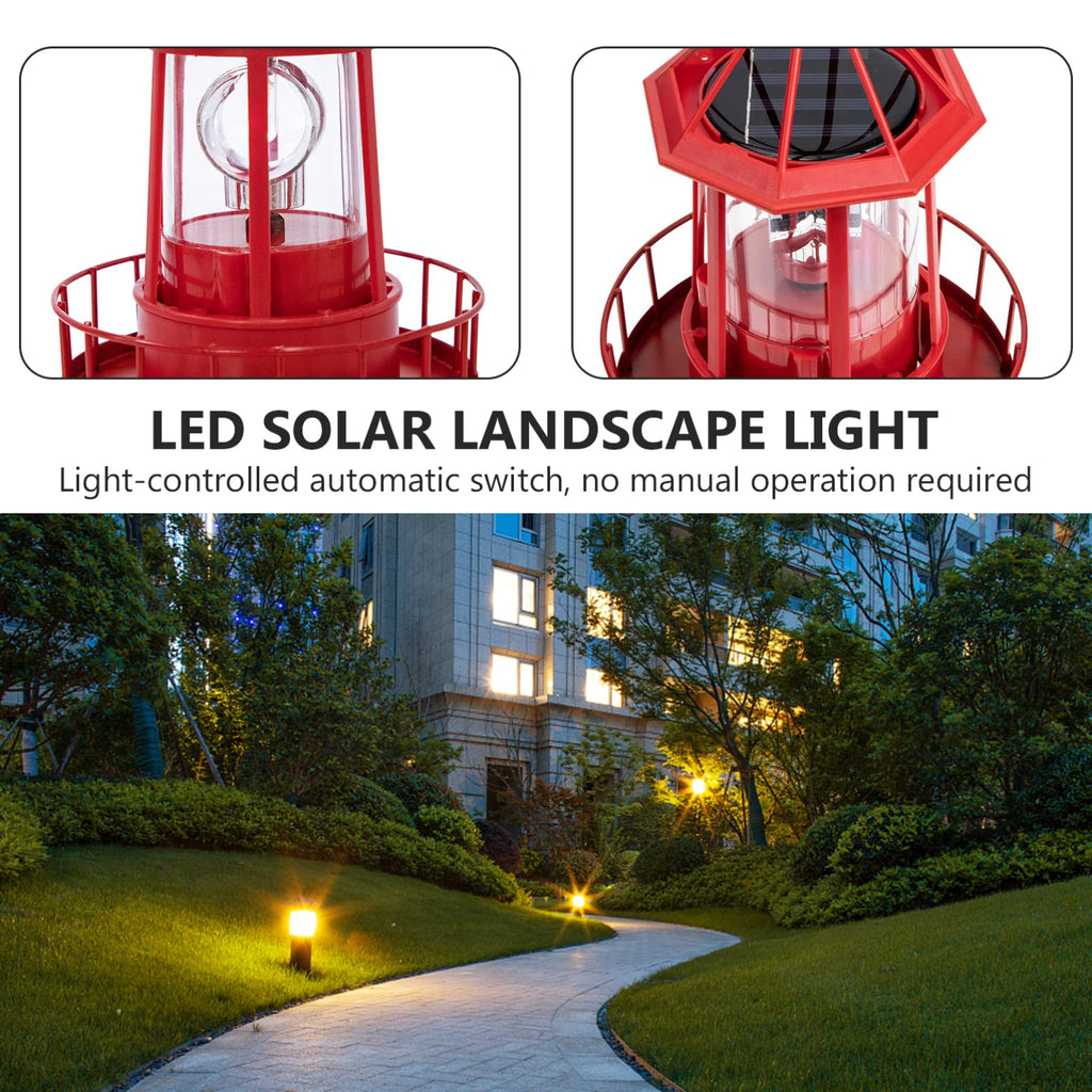 Solar Powered Lighthouse Iron Rotating Solar Light N8190