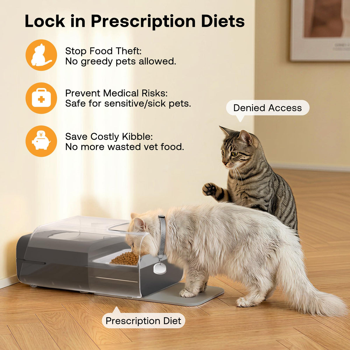 Automatic Cat Feeder with RFID Collar Sensor, Black W6450