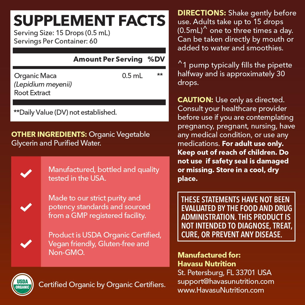 Organic Maca Root Liquid Drops & L Arginine L Citrulline Supplement V49099
