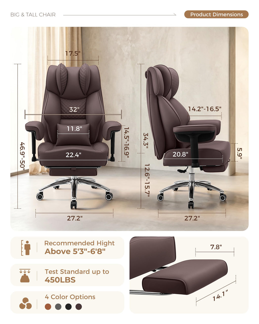 Big and Tall Ergonomic Office Chair Q9946