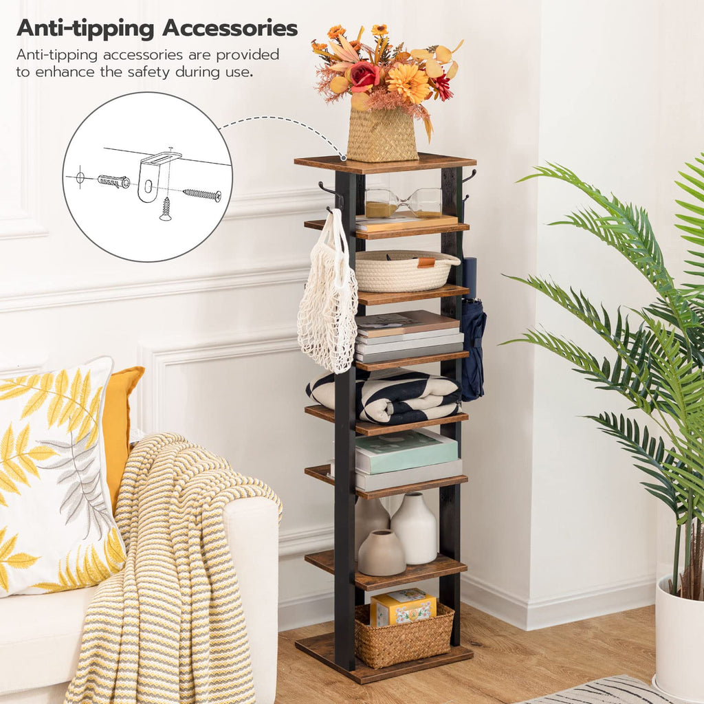 8 Tiers Vertical Wooden Shoe Rack L12483