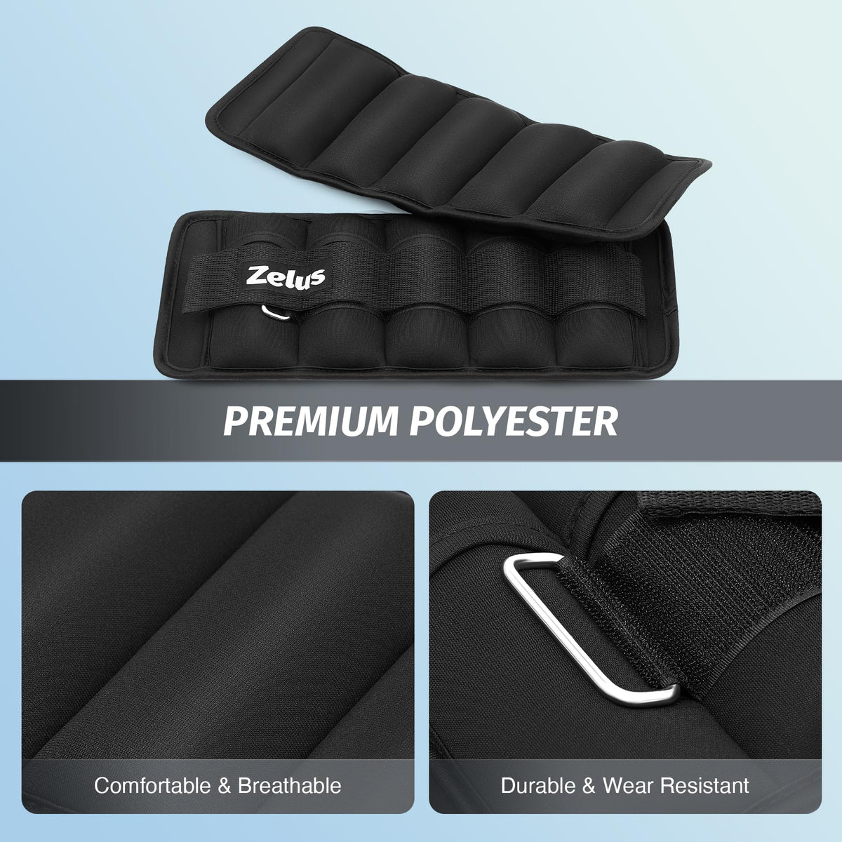 Adjustable Ankle Weights Set with Removable Sandbags C644