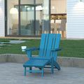 Blue Adirondack Lounge Chair with Ottoman H6222