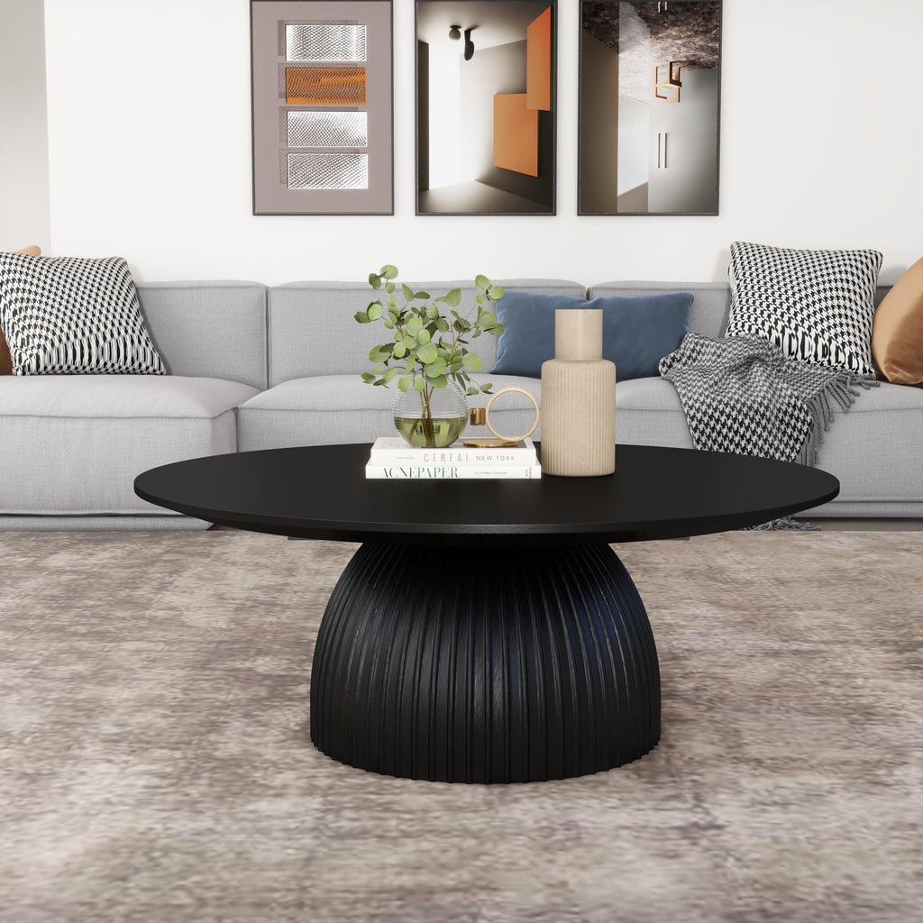 Black Round Drum Coffee Table N4069
