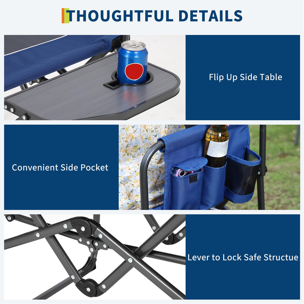 Oversized Camping Chair 330 lbs Blue A309