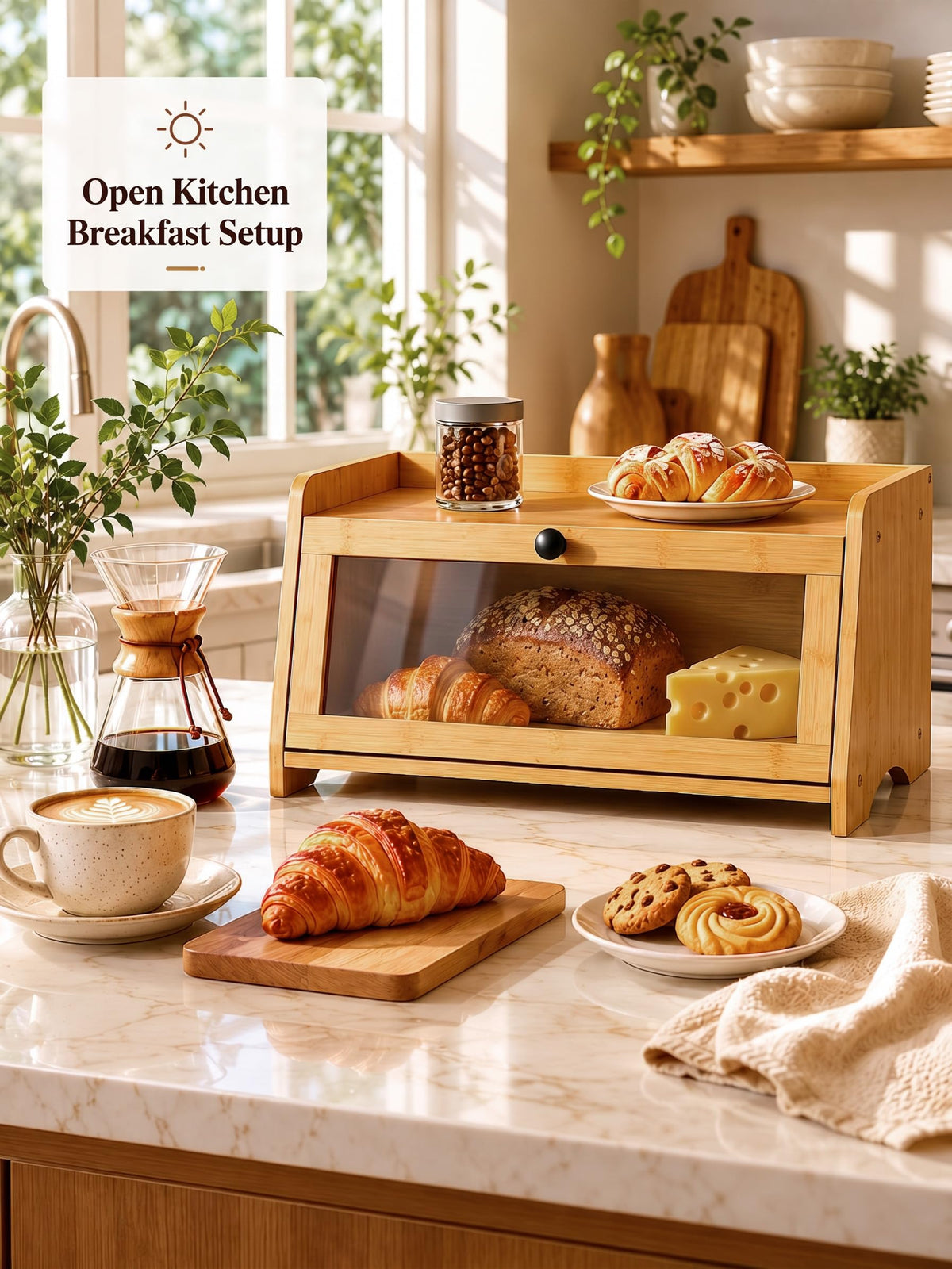 Bread Box with Top Shelf, 1 Tier A21488