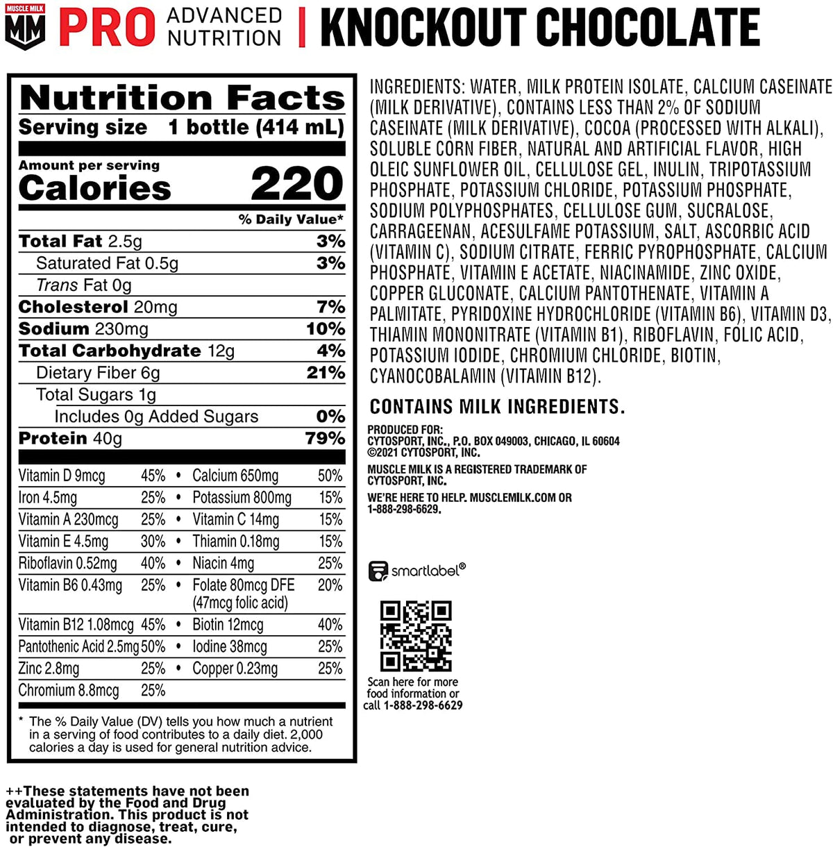 Knockout Chocolate Protein Shake 14 Fl Oz 12 Pack C881
