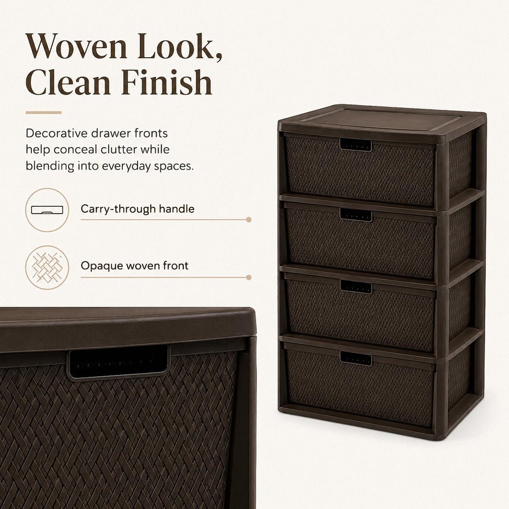 4 Drawer Tower with Removable Bins E580