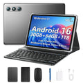 10.1" Android 16 Tablet with Keyboard, 30GB RAM 64GB ROM, Gray O6864