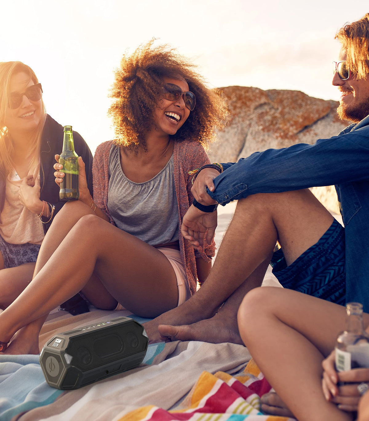 Black Waterproof Portable Bluetooth Speaker D992257