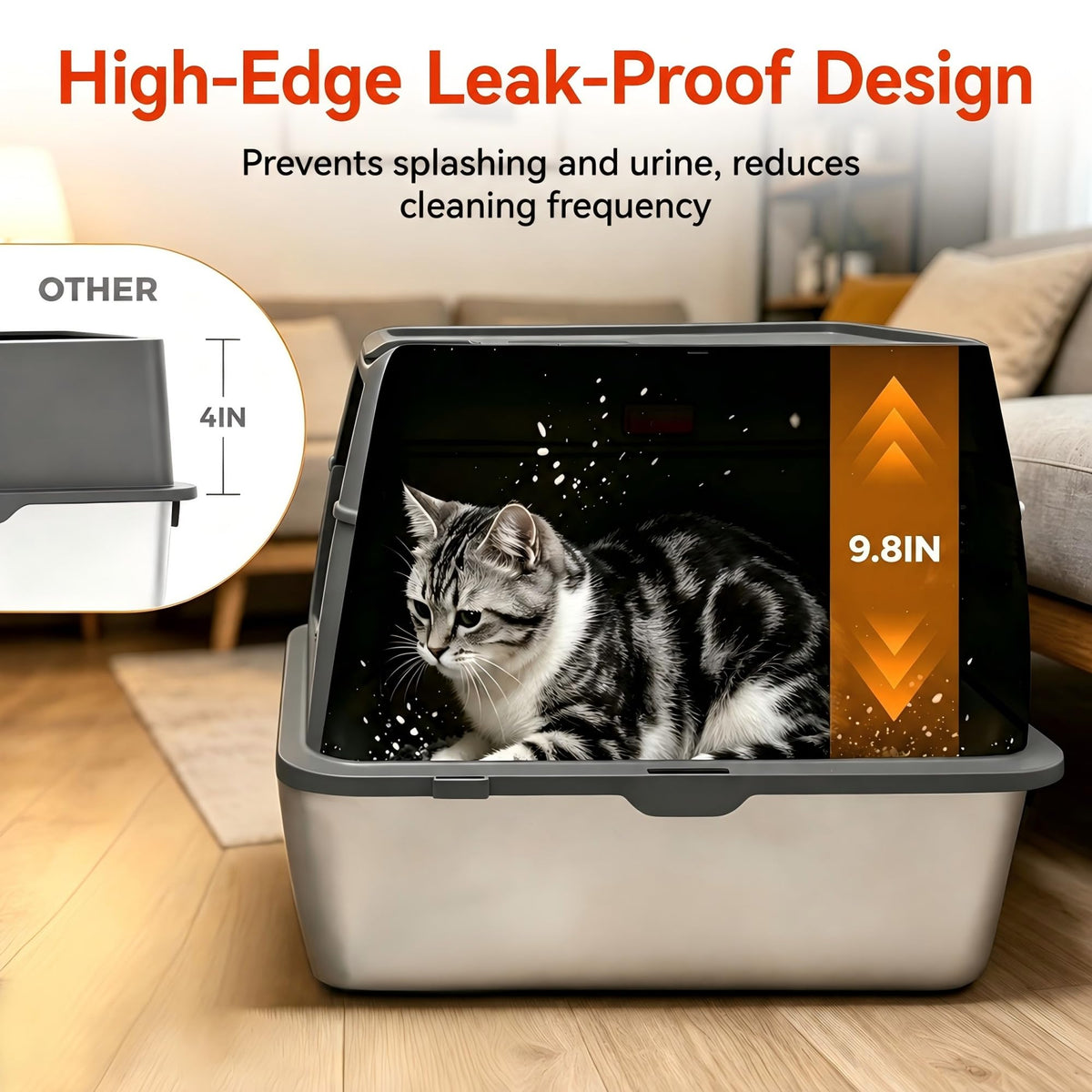 2 Pack XXXL Stainless Steel Litter Box with Lid R2406