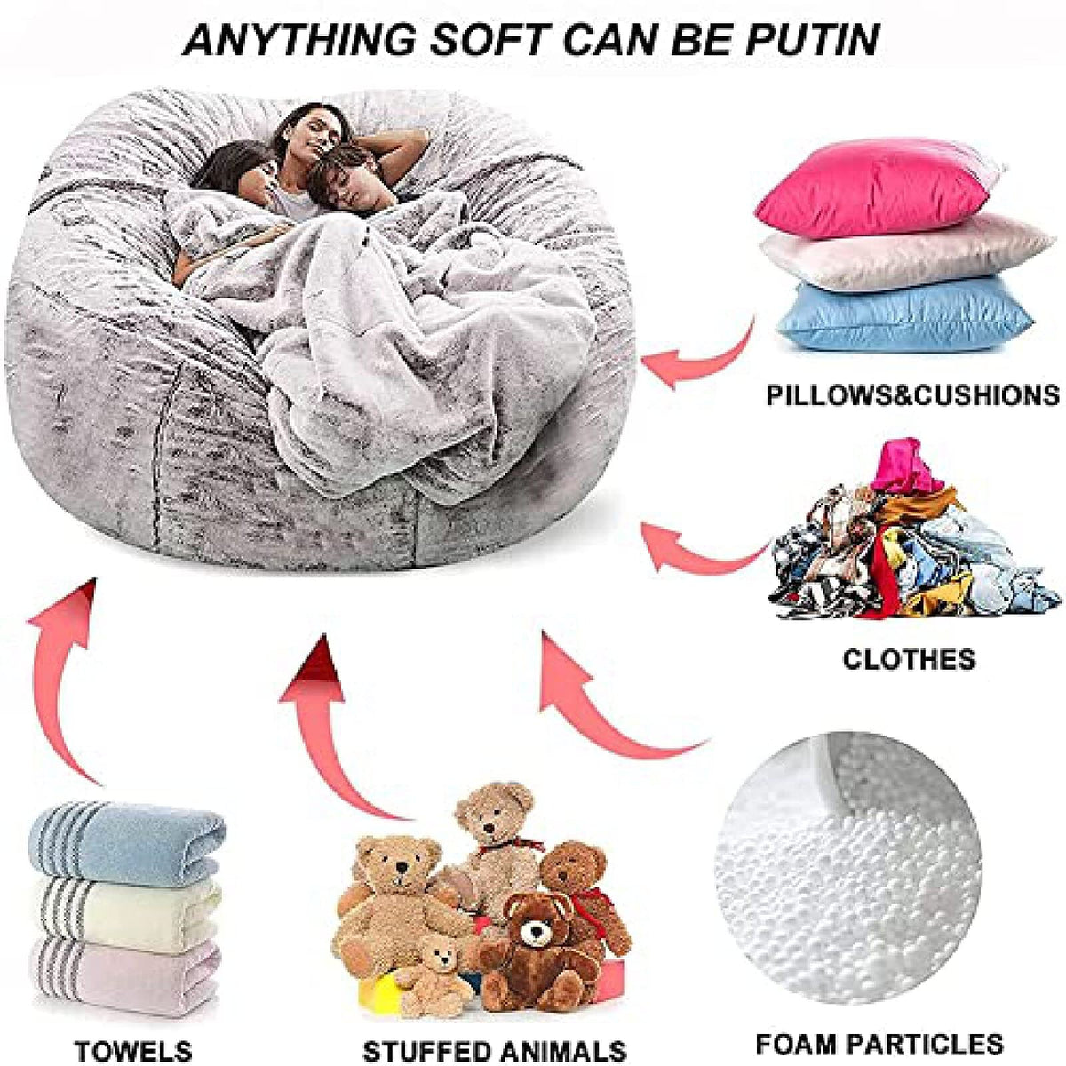 Yellow 6FT Bean Bag Chair Cover K26165