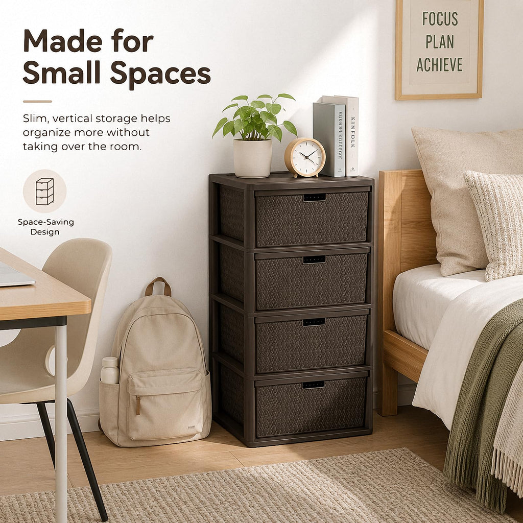 4 Drawer Tower with Removable Bins E580