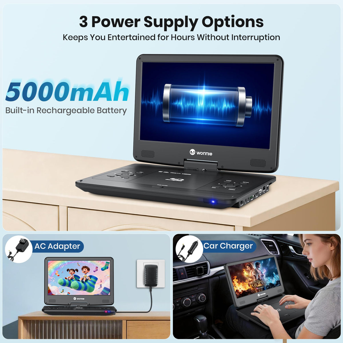 16.9" Portable Blu Ray Player with 14.1" 1080P Swivel Screen H85752